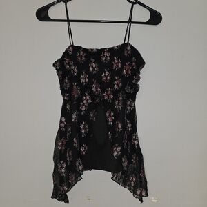 Joyce Leslie Black Floral Blouse